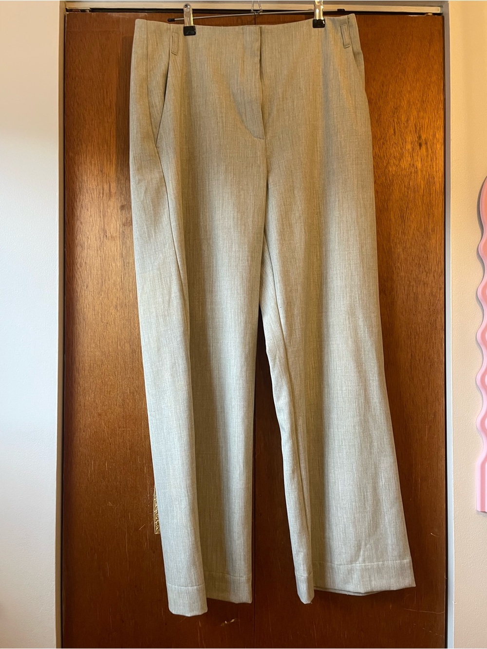 Dynamite Light Gray Straight-Leg Dress Trousers